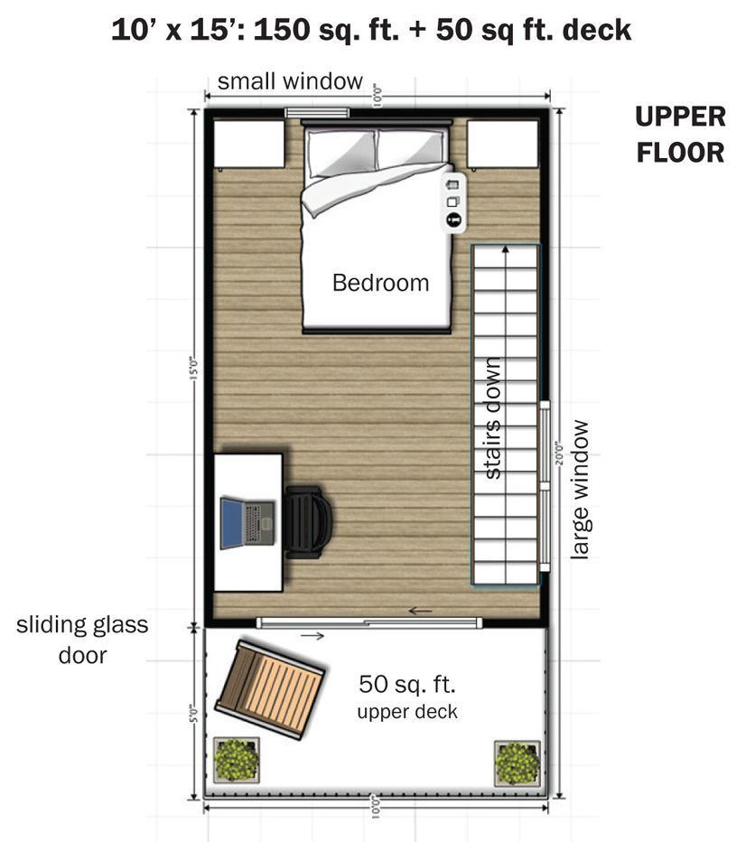 The Eagle 1 A 350 Sq Ft 2 Story Steel Framed Micro Home Tiny House  - 2 Story 350 Sf House Plan