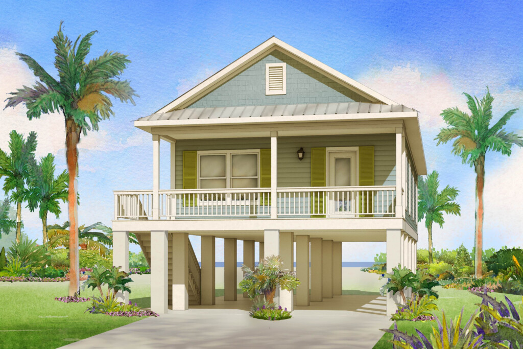 The Perfect Beach Home By Affinity Building Systems LLC The FISH  - One Story Coastal House Plans