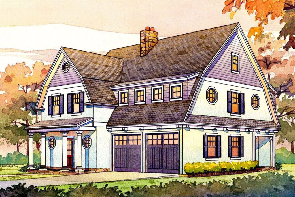 This 2 Story Gambrel House Plan Is Designed To Maximize Your Passive  - 2 Story Passive Solar House Plans