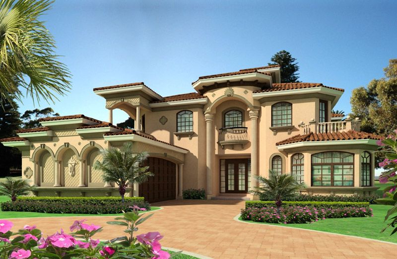 This Beautiful Two Story Classic Spanish Mediterranean Style House Plan  - Mediterranean 2 Story House Plans