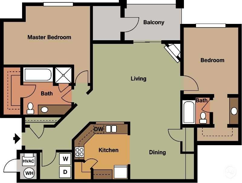 Two Bedroom Two Bath House Plans House Plans - Single Story 2 Bedroom 2 Bath House Plans