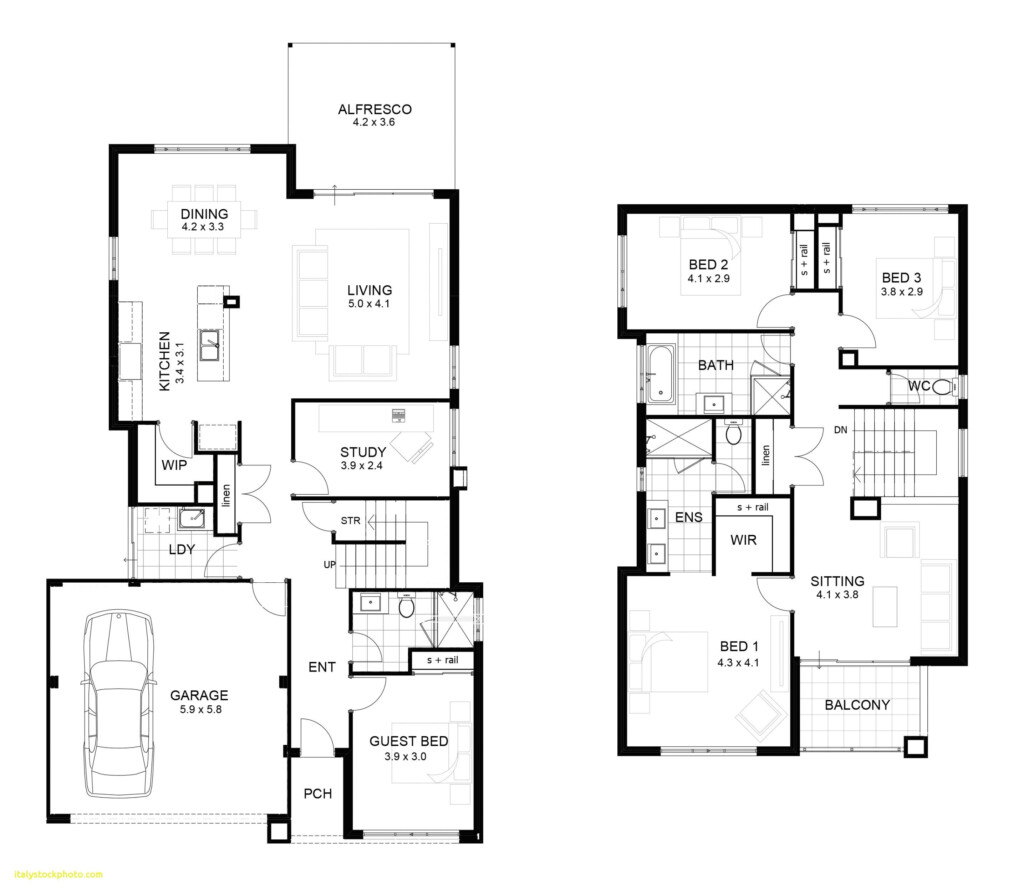 Two Storey House Floor Plan With Dimensions House For Two Story House  - Floor Plan Design For 2 Story House