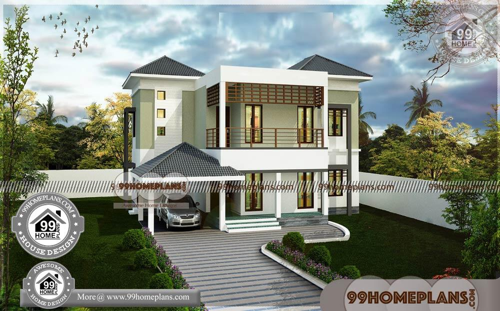 Two Storey House Plans With Balcony 80 House Designs Contemporary - 2 Story House Plans With Balconies