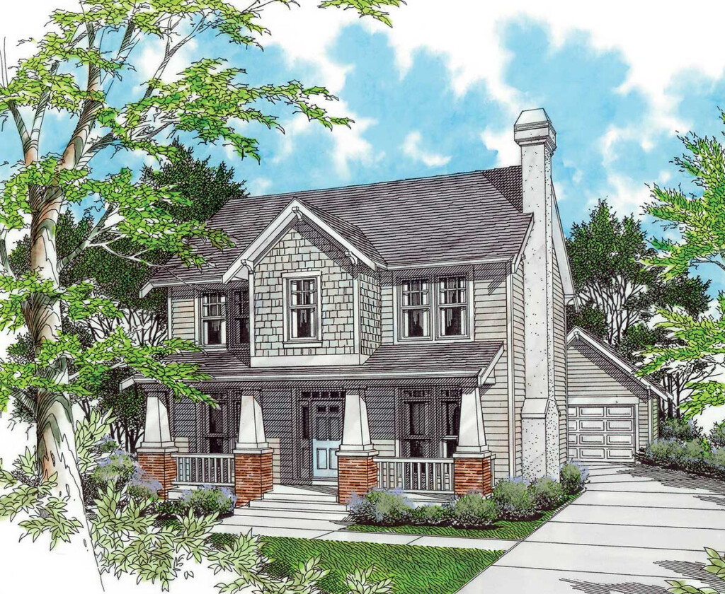 Two Story Bungalow 69227AM Architectural Designs House Plans - Two Story Bungalow House Plans