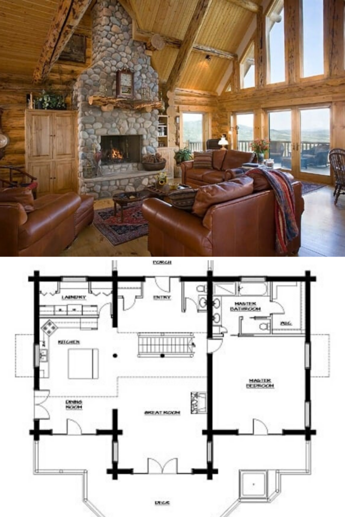 Two Story Cabin Floor Plans Printable Templates Free - Best 2 Story Log House Plans