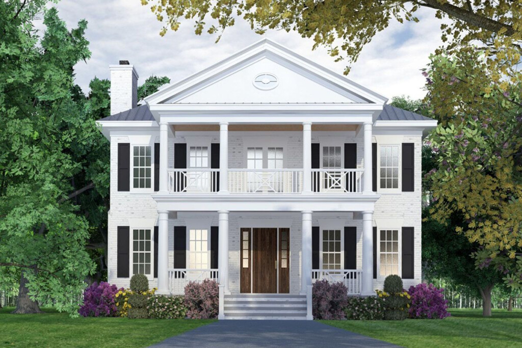 Two Story Colonial House Plans With Columns Yi Home Design - Two Story House Plans With Columns