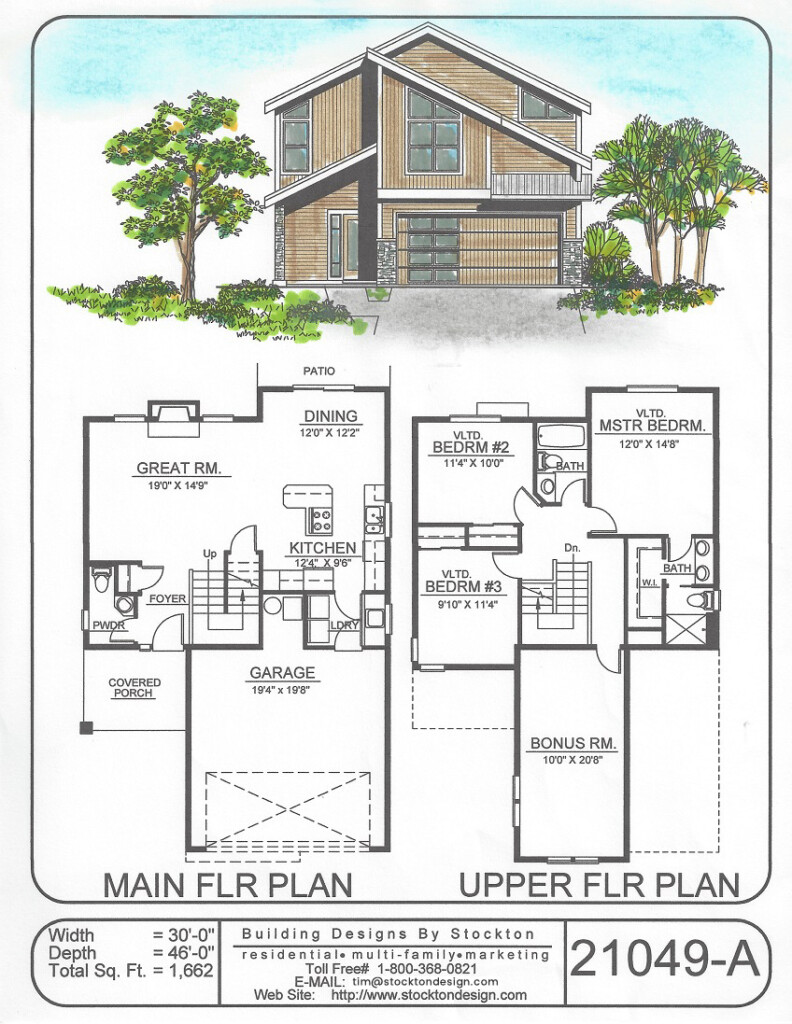 Two Story House Plans Stockton Design - Floor Plans For Two Story Houses