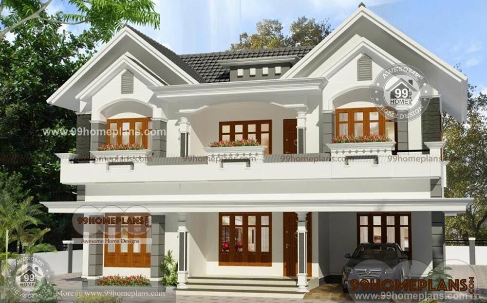 Two Story Kerala House Plans And Elevations - 5 Bedroom Two Story House Plans Kerala