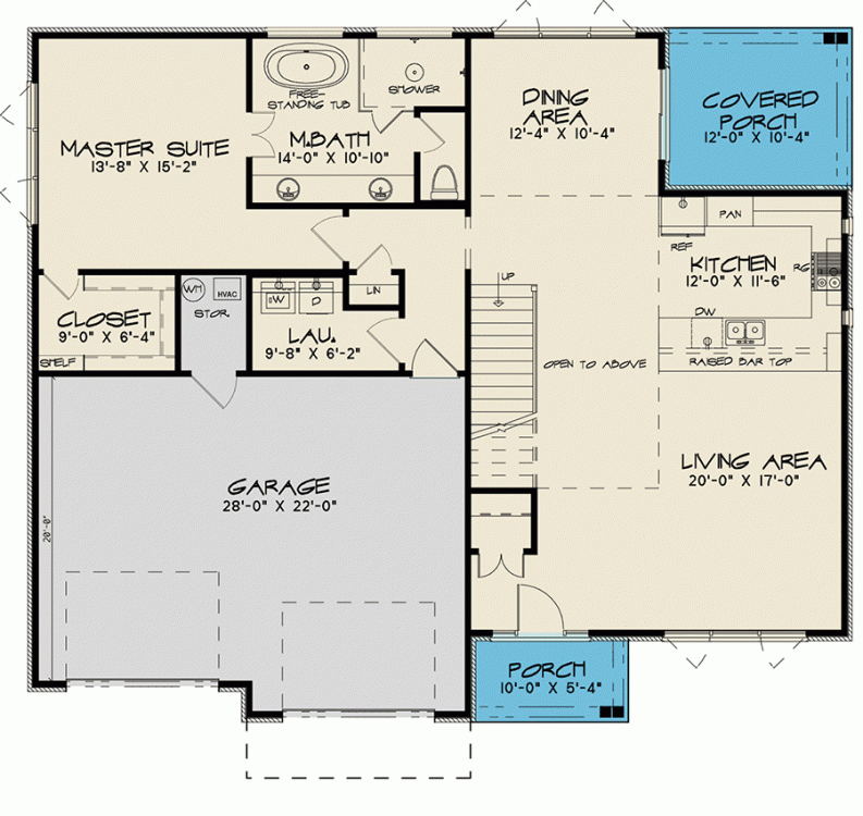 Two story Modern House Plan With A Master Bedroom On The First Floor - Two Story House Plans Master Upstairs