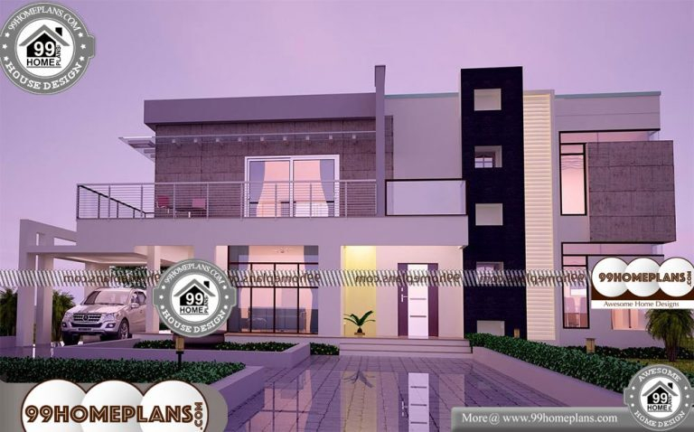 Two Story Rectangular House Plans With 3D Elevations Low Cost Design - Two Story Rectangular House Plans