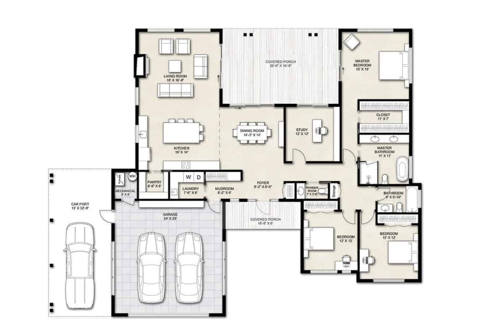 U Shaped House Plans Designed By The Architects - 2 Story U Shaped House Plans