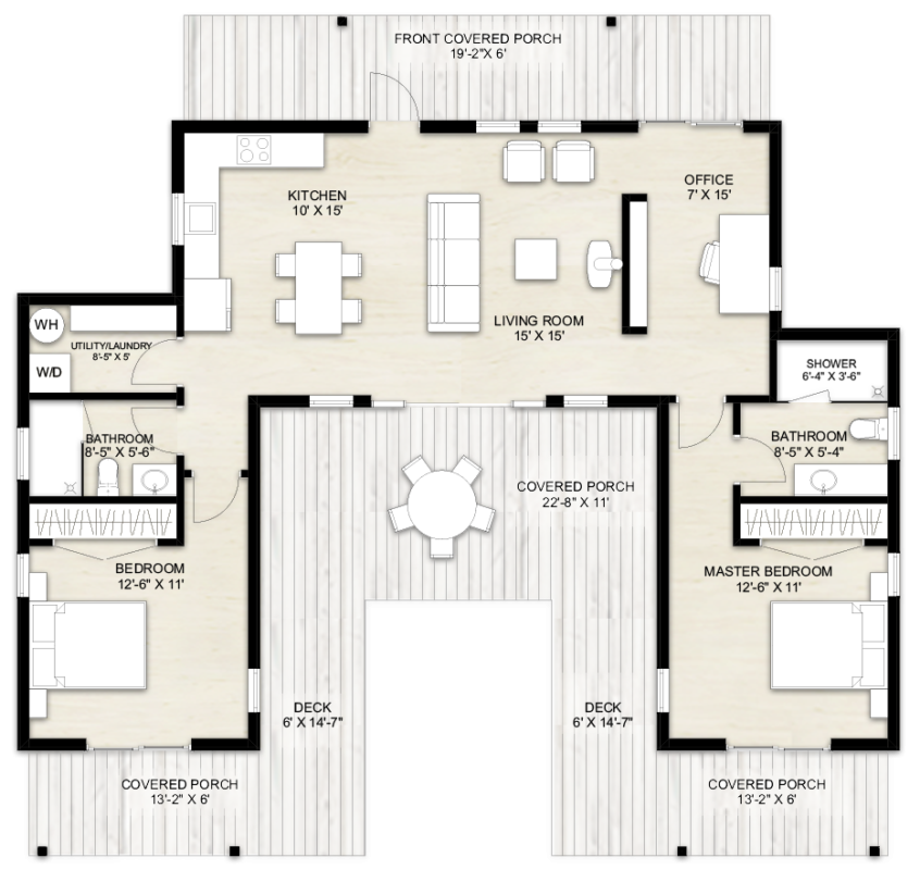 U Shaped House Plans Designed By The Architects - Two Story U Shaped House Plans